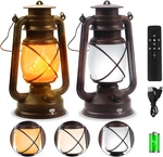 2 Pack Bronze Vintage 4 Modes Led Lanterns Rechargeable Flickering Flame Lights. Fixed Price $63.99.