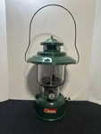 Vintage Coleman 228e Big Hat Lantern 1/63 Dual Mantle Pyrex Globe Green. Fixed Price $79.99.