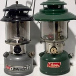 Vintage 1969 Coleman 228f Lantern Green Double Mantle Big Hat Unleaded 2 Lot. Fixed Price $110.00.