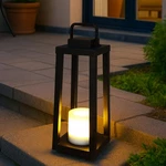 H16 Modern Outdoor Solar Lantern Metal Frame With Flickering Led Candle,. Fixed Price $89.92.