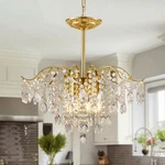 Classic American K9 Crystal Chandelier, 6-lights Modern Pendant Light Fixture. Fixed Price $177.29.