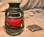 Vintage Camping Lantern Retro Christmas Ornament Jasco Bisque Porcelain Bell. Fixed Price $24.99.