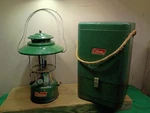 Vintage Coleman 228f Camping Lantern W/ Metal Case Pyrex Glass!. Fixed Price $95.00.