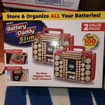 2 Pack- Battery Daddy Slim Storage System Tester, New Each Holds 100. Fixed Price $25.06.