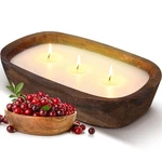 1 Pack 10 Inch Wood Dough Bowl Candles Home Rustic Soy Candle 3 Wi.... Fixed Price $32.70.