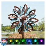Cyan Oasis Yard Garden Wind Spinners With Solar Lights, Large Out. Fixed Price $189.98.