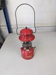 Vintage 1957 Coleman 200a Red Lantern Yellow Label Original Globe. Fixed Price $75.00.