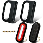 2x Smoked Lens 6" Inch Oval 52 Leds Halo Combination White/red Trailer Light .... Fixed Price $70.19.