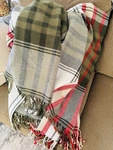 Super Soft Red Cream Green Plaid Fringe Throw Blanket Hearth & Hand Magnolia. Fixed Price $9.99.