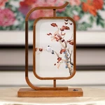 Hunan Xiang Embroidery Double-sided Silk Led Rosewood Night Light Handmade 1piec. Fixed Price $280.00.