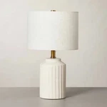 Hearth & Hand Magnolia Ceramic Table Lamp Cream Fluted W Shade Led. Fixed Price $59.99.