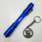 Nra Gun Enthusiast Lot Led Flashlight Pen Light W/ Pocket Clip & Pewter Keychain. Fixed Price $28.99.