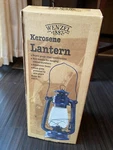 Wenzel Kerosene Lantern Blue Model 823017 Bail Handle Glass Globe. Fixed Price $50.00.