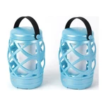 Ozark Trail Led Flame Light Lantern, 100 Lumen, 2 Pack, Teal W/ Batteries. Fixed Price $8.98.