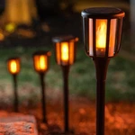 Foxflame Solar Landscape Lights Rustic - Realistic Pack Of 4, Black. Fixed Price $114.21.