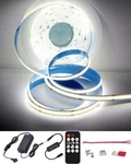 Etl Listed 50ft/15m 60w Cob Led Strip Light 6500k White With Power Supply. Fixed Price $25.99.