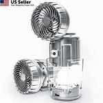 Solar Camping Lantern Fan Phone Charger Emergency Power Light From Usa. Fixed Price $19.88.