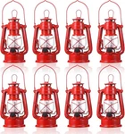 Hortsun 8 Pcs Inch Vintage Led Hurricane Lantern Metal Red Outdoor Battery .... Fixed Price $102.15.