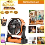 Amacool 20000mah Camping Fan With Led Light, 58hrs Battery, 4-speed Portable. Fixed Price $119.91.