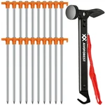 Tent Stakes 20 Pcs 7.1 Inch Metal Non Rust Ground Pegs Camping Avoforest Hammers. Fixed Price $51.99.