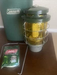 Coleman Northstar Propane Lantern Amber Glass And Tank Base. Mint.. Fixed Price $45.00.