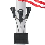 Etzeaxus Flag Pole Light - Solar Powered 3 Super-spotlights Pc Crystal Black. Fixed Price $71.23.