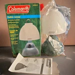 Coleman Table Lamp Model 5370 Shatter Proof Green Camping Tent Battery Operated. Fixed Price $23.99.