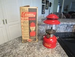 Vintage 200a 1965 Coleman Lantern With Glass Globe Single Mantle Red - In Box. Fixed Price $89.95.