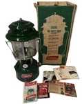 Vtg Coleman Lantern Model 220h-195 Double Mantle Green Camping W/ Box Aug 1974. Fixed Price $64.99.