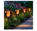 Dynaming 4 Pack Solar Torch Lights Outdoor, Flickering Flame Pathway Gl.... Fixed Price $29.99.