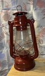 Vintage American Camper Red Kerosene Lantern 12" With Glass Globe Ark12. Fixed Price $19.95.