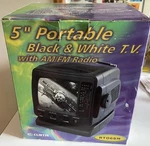 Curtis 5" Portable Black & White Tv Am/fm Radio Rt068a. Fixed Price $33.00.