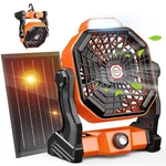 Drchop Solar Camping Fan, Max 60h Runtime 10w Powered Fans. Fixed Price $53.27.