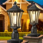 Outdoor Post Lights 2 Pack, 16" Lamp Light Fixture, Black Pole Ou.... Fixed Price $70.00.