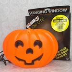 Vtg 9.5" Blinky Glow Light Up Blow Mold Flat Jackolantern Hang Window Pumpkin. Fixed Price $24.99.
