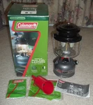 New Nob Coleman Dual Fuel Two Mantle Lantern 285a + Funnel Ready To Use. Fixed Price $78.99.