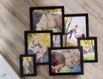 Adeco Black Wood Wall Hanging Collage Picture Frame - 7 Openings. Fixed Price $9.00.