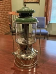 Vintage Coleman Instant Lite Lantern 220b 1931 Double Mantle Green Pyrex Globe. Fixed Price $249.00.