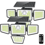 Daphino 3000lm Solar Lights Outdoor With Motion Sensor,4 Head 270 Wide Ang. Fixed Price $42.83.