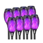 Purple Solar Lights Outdoor, 8 Pack Flicker Flame Torch Light... Fast Ship. Fixed Price $47.24.
