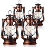 Hortsun 4 Pieces 8 Inch Vintage Led Hurricane Lantern 12 Warm Leds And Dimmer.... Fixed Price $101.99.