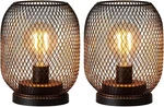 Decorkey Set Of 2 Battery Operated Lamp Led Table Lantern, Golden/bronze. Fixed Price $52.25.