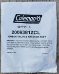 Coleman Check Valve & Air Stem Assembly # 200-6381 Lanterns Stoves Free Ship. Fixed Price $17.99.
