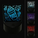 Pumpkin Spice Latte Coffee Autumn Leaves 3d Illusion Led Night Light Sign Lamp. Fixed Price $19.99.