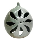 Handcrafted Ceramic Pottery Tealight Candle Holder Lantern Floral Cutout Green. Fixed Price $24.98.