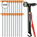 20 Pcs Tent Stakes With Camping Hammers,avoforest 7.1 Inch Non-rust Black. Fixed Price $47.50.