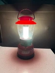 Coleman Lantern Fluorescent Twin Tube Model 5344-700 Red Battery Operated Euc. Fixed Price $19.99.