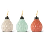 Tiki 6 Pastel Ivory Pink & Blue Glass Outdoor Table Torches 3 Pack Seaside Wick. Fixed Price $46.99.