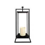 19 In. Gray Rectangular Outdoor Lantern With Glass Candle Compartment, Not Power. Fixed Price $48.36.