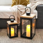 Best Trirocks Set Of 2 Decorative Candle Lantern 16'' & 11'' High Metal Holder. Fixed Price $91.77.